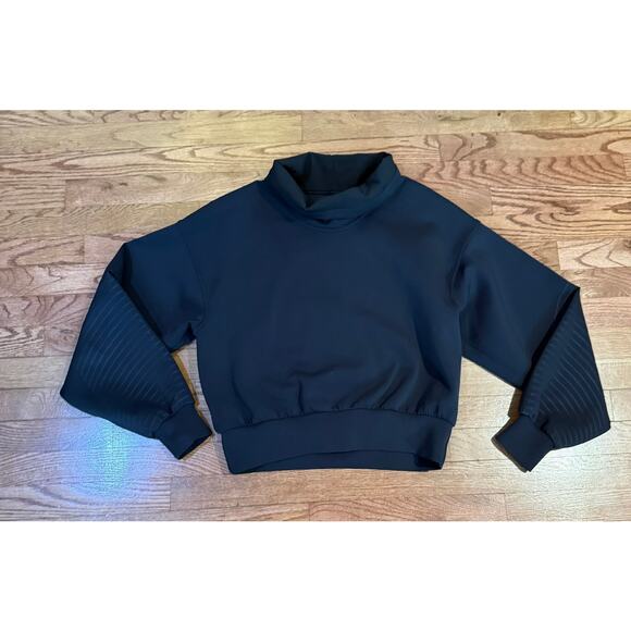 Lululemon Full Flourish Pullover AirWrap Spacer Navy Funnel Neck Sz 8 RARE - Picture 3 of 9